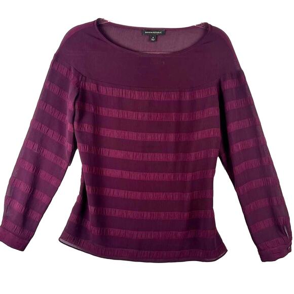 Banana Republic Semi Sheer Striped Top Size Small - Picture 1 of 7
